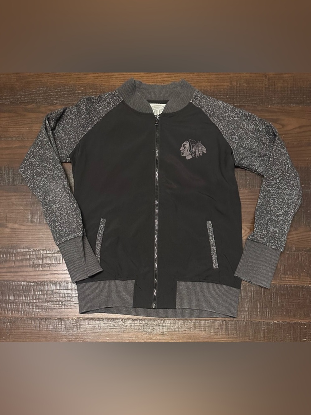 Old Time Hockey Chicago Blackhawks Mia Fleece Full Zip Track Womens Sz Large
